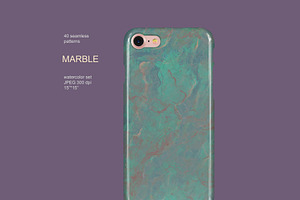 40 Marble Seamless Watercolor Pack