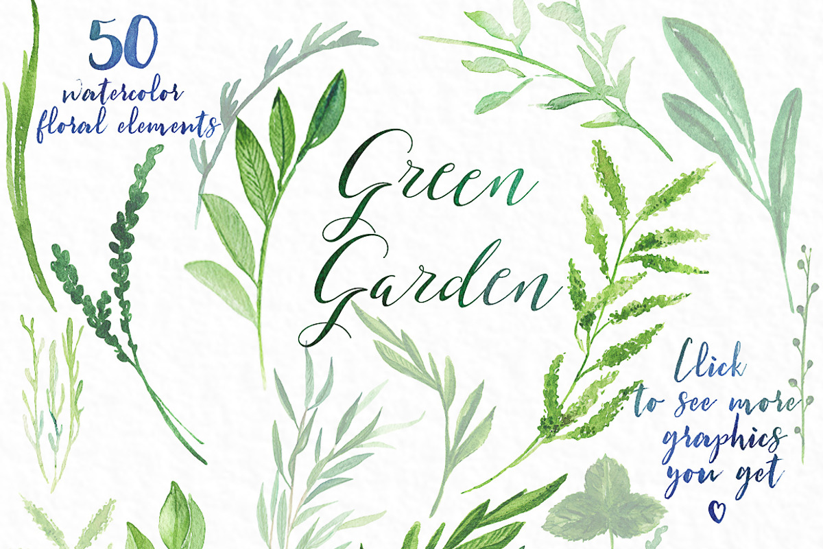 Green garden. Watercolors collection, a Decorative Illustration by LABFcreations (Photo 4 of 7)