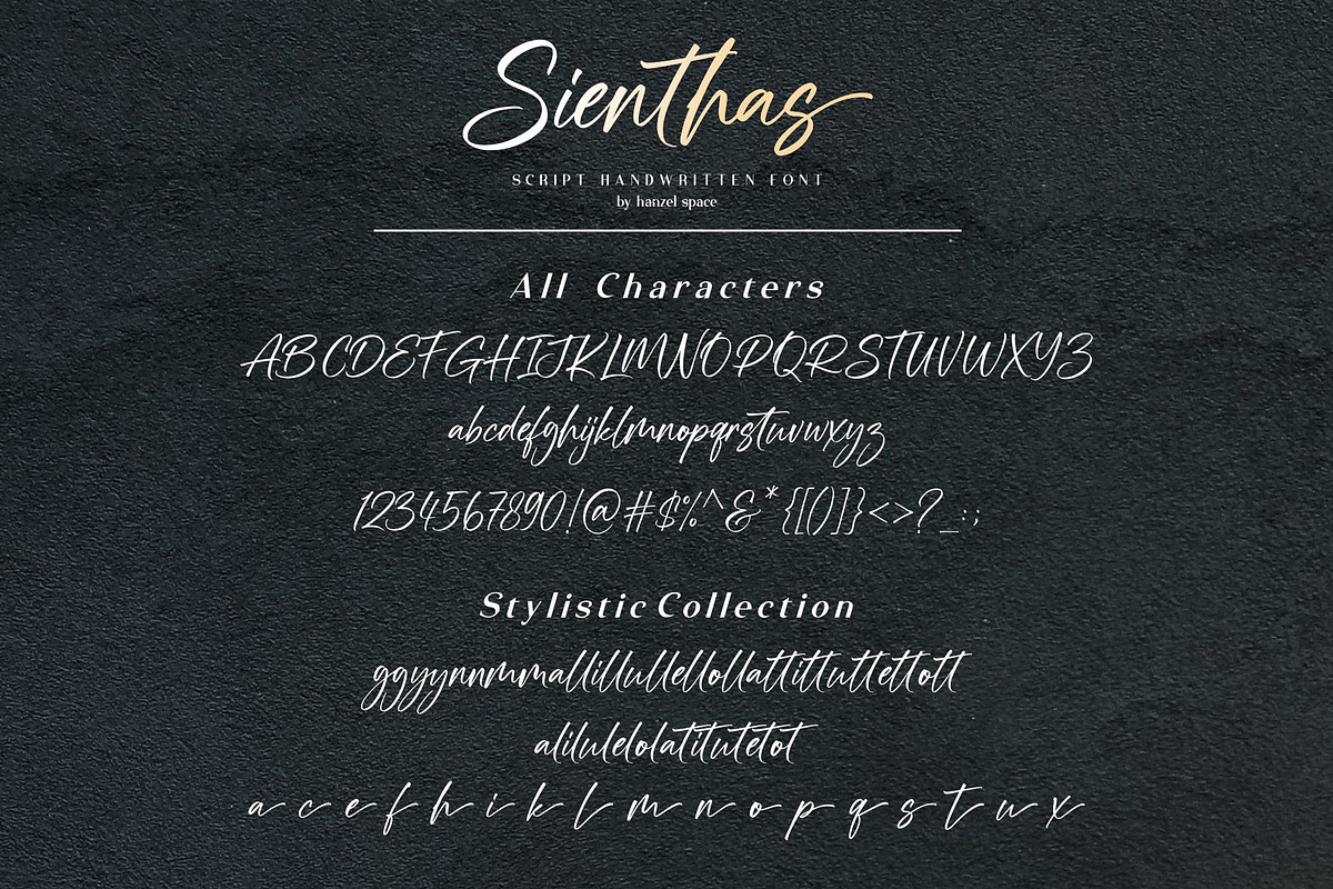 Sienthas // Handwritten Script Font, a Script Font by HanzelSpace Studio (Photo 9 of 9)