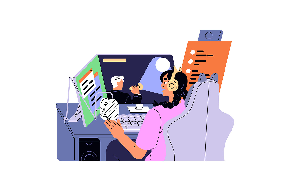 Gamers playing computer games set, an Illustration by PaperTrident (Photo 3 of 11)