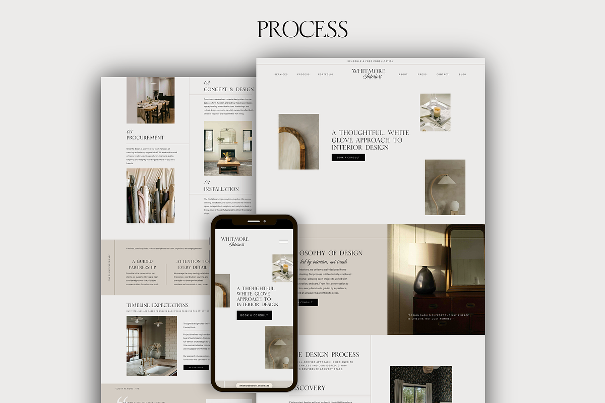 Interior Designer Website Showit, a Squarespace Template by Warmsoulgallery (Photo 4 of 14)