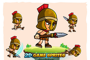 Spartan 2D Game Character Sprites