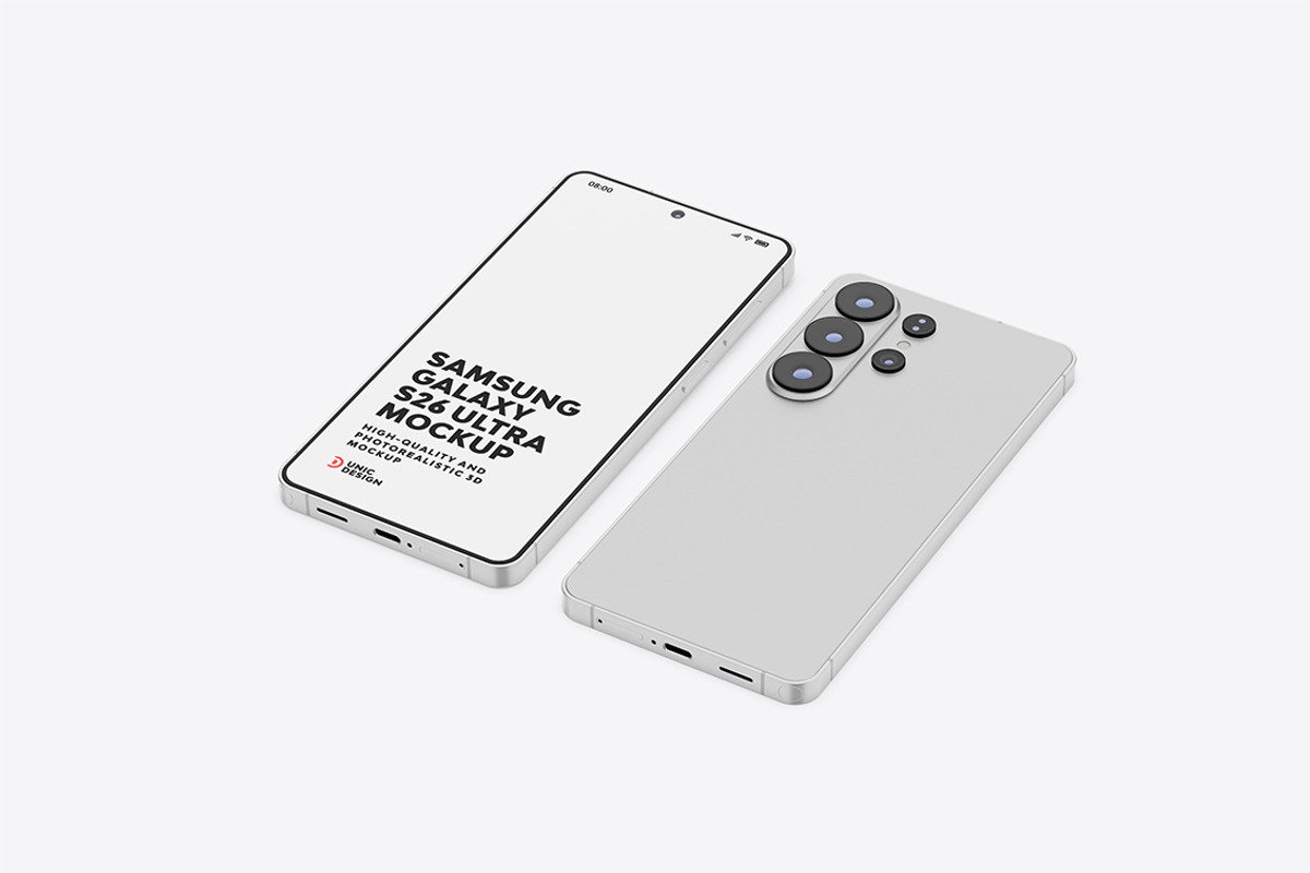 Samsung Galaxy S26 Ultra Mockup, an Android Mockup by UnicDesign (Photo 11 of 11)
