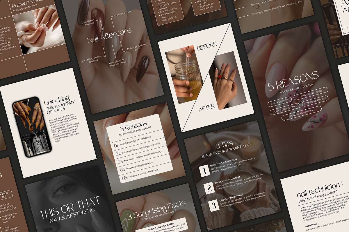 Nail Tech and Salon Instagram Posts, a Social Media Template by Gilla Templates (Photo 1 of 9)