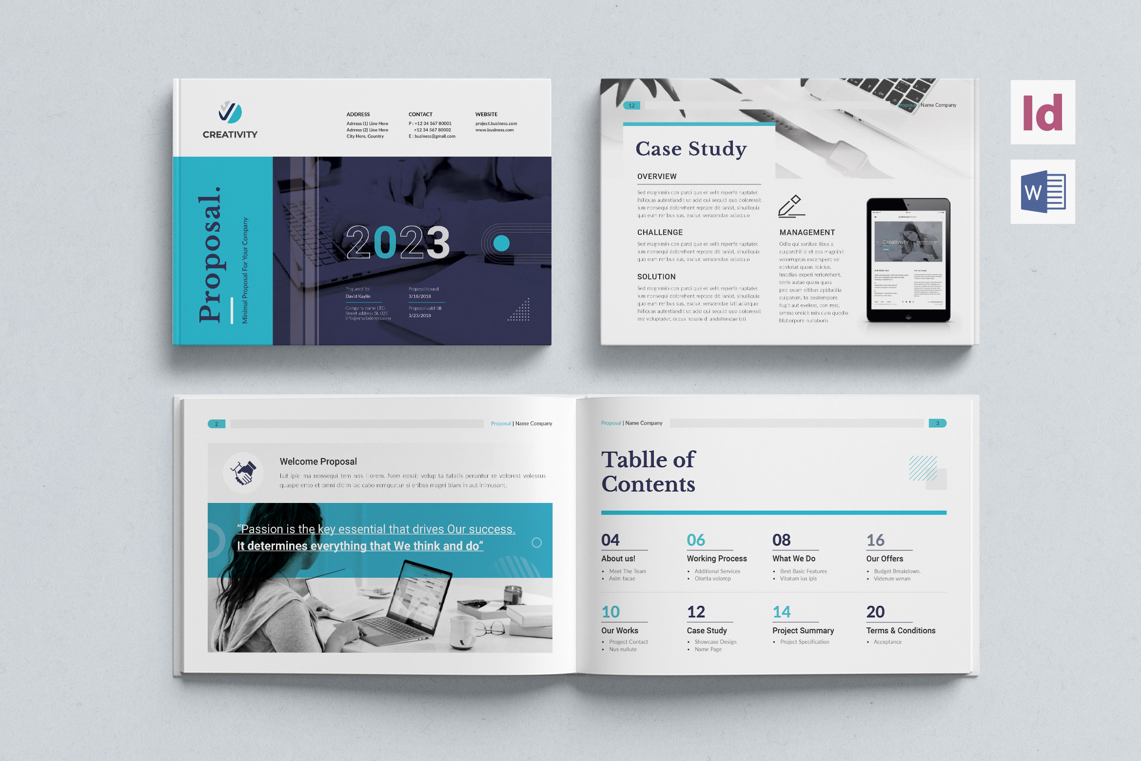 Proposal Template | Word & InDesign, a Brochure Template by Creativity ...