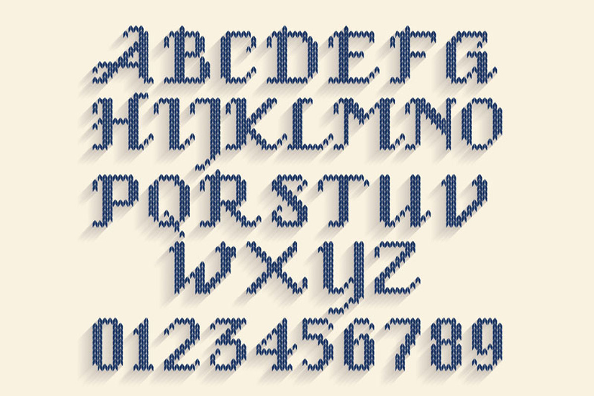 Knitted alphabet, a Background Graphic by Aromeo