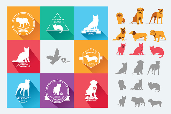 Set Dog And Cats Icons