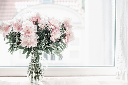 Pastel pink bouquet of peonies, an Arts & Entertainment Photo by VICUSCHKA