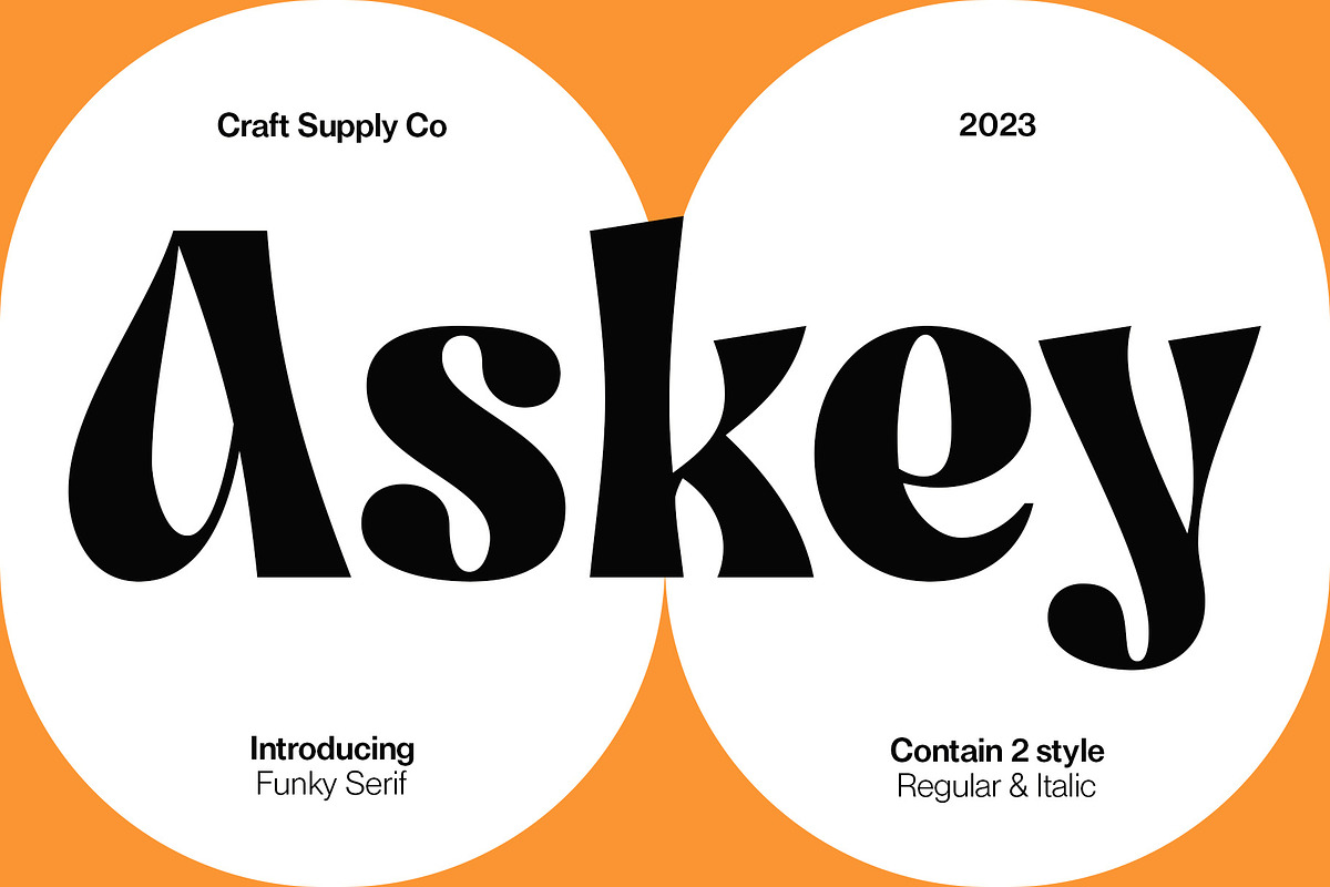 Askey - Funky Serif, a Serif Font by Craft Supply Co. (Photo 1 of 8)
