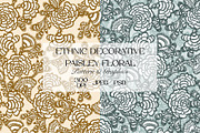 Ethnic Floral Line Art Pattern Set, a Pattern Graphic by StudioGlouna (Thumbnail 1 of 5)