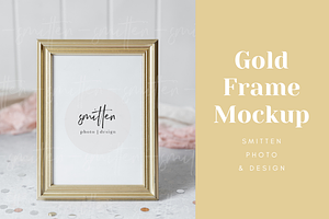Gold frame mockup  styled stock stock photo containing stock photography and