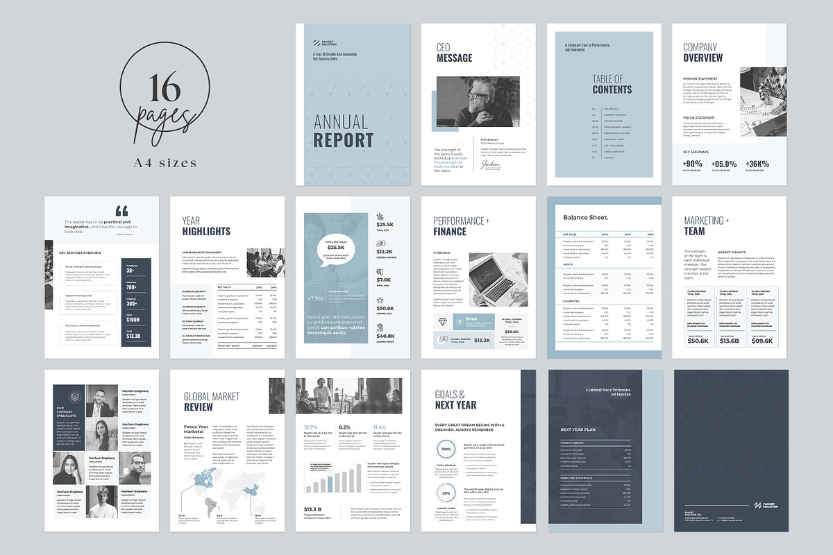 Annual Report Template, Marketing, a Brochure Template by Niofix (Photo 4 of 6)