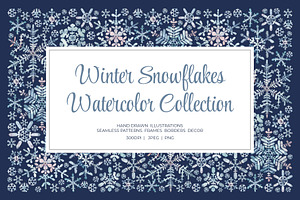 Winter Snowflakes Watercolor