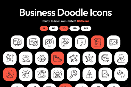 Business Doodle Icons, an Icon by Brickclay