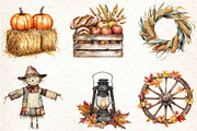 Rustic Farm Thanksgiving Clipart, an Illustration by DreamCafeArt (Thumbnail 4 of 6)