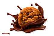 Chocolate cookies with peanuts, set, a Decorative Illustration by Allevinatis Studio (Thumbnail 4 of 8)