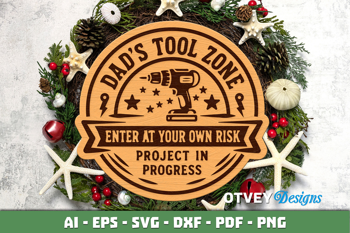 Wooden Dad's Garage Sign Lasercut 12, a Decorative Illustration by OTVEY DESIGN (Photo 9 of 13)