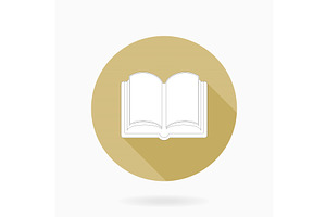 Modern Vector Flat Icon With Book in, an Icon by FineArtStudio