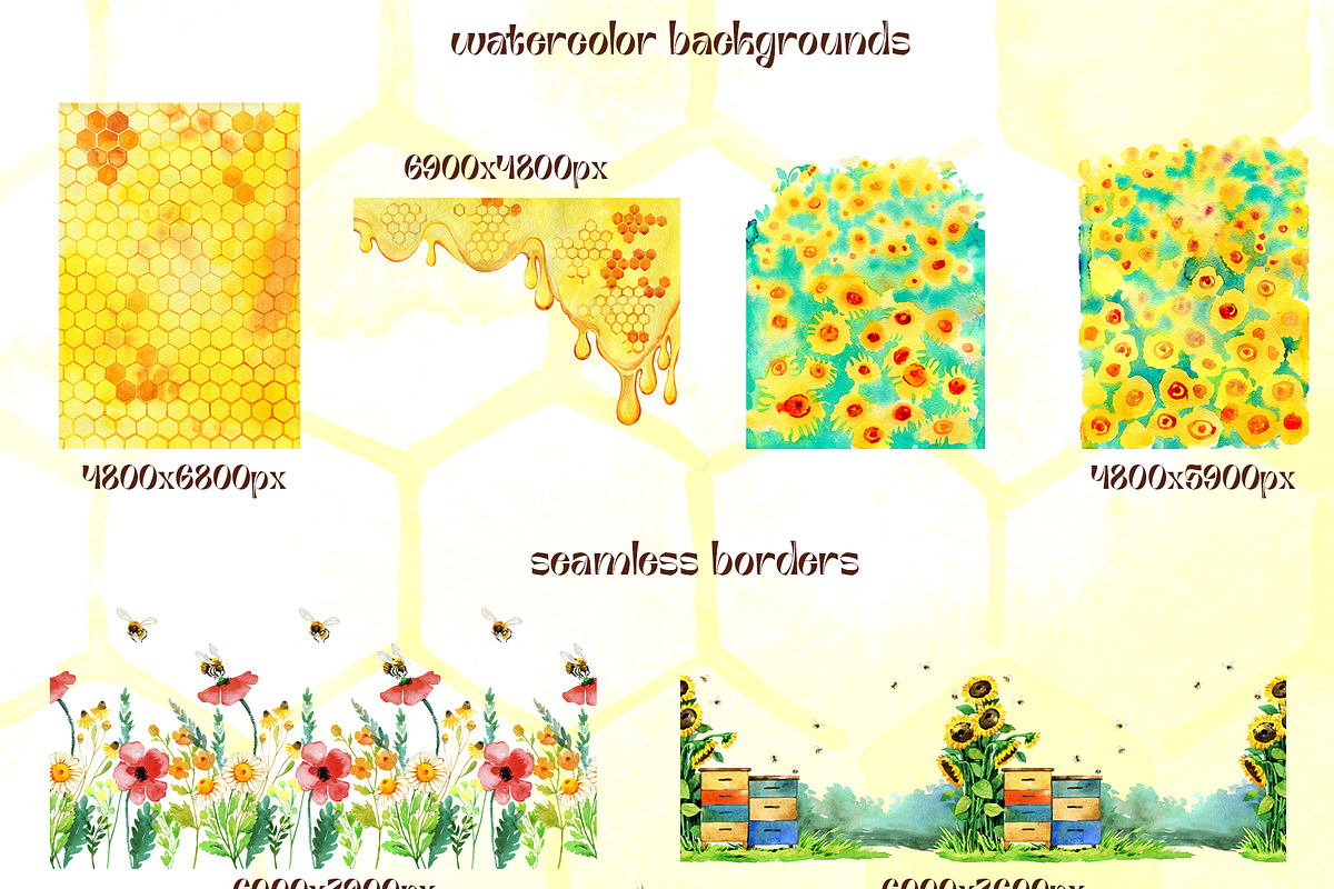 Honey Bee Summer Tea Clipart, a Food Illustration by TanyaOak (Photo 5 of 12)