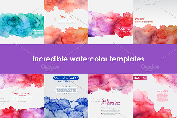 NEW FORMATS!!! Set of watercolors preview 2