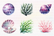 Cute mermaid watercolor clipart, an Illustration by CreationArt (Thumbnail 6 of 7)