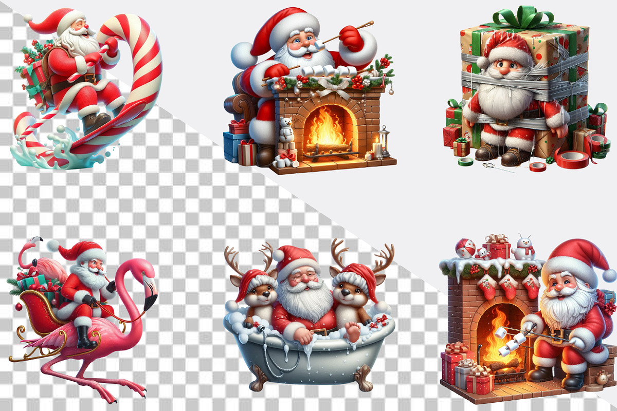 Watercolor Funny Santa Claus Clipart, an Illustration by SVGArt (Photo 2 of 7)