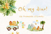 Baby dinosaur watercolour clipart, an Animal Illustration by heyiamalice (Thumbnail 5 of 13)