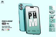 iPhone 16 Mockup, an iPhone Mockup by pixelmock (Thumbnail 1 of 13)