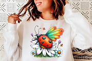 Watercolor Spring Ladybug Clipart, an Illustration by SinaCreation (Thumbnail 3 of 8)