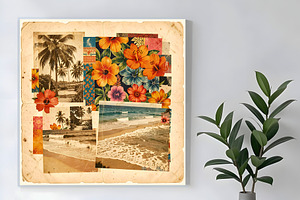 Collaged Tropical Vintage Photo, an Empty State Illustration by Sharon Schwalbe