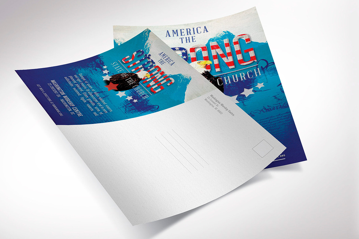 American Patriotic Church Postcard, a Flyer Template by Godserv Designs (Photo 8 of 12)