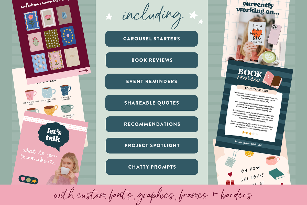 Bookstagram Templates for Instagram, a Social Media Template by Design Pixie (Photo 8 of 9)
