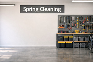 Spring cleaning garage with organize, a Photo by Dvoevnore photos