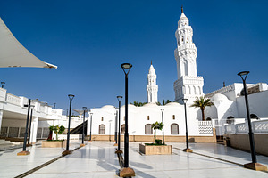 Exterior view of Masjid al Qiblatayn in Madinah Saudi Arabia, an Architecture Photo by Leonid Andronov