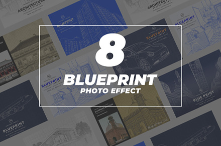 8 Blueprint Photo Effect