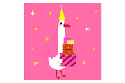 Silly Goose Birthday Clipart Set, an Animal Illustration by the_myro (Thumbnail 3 of 13)