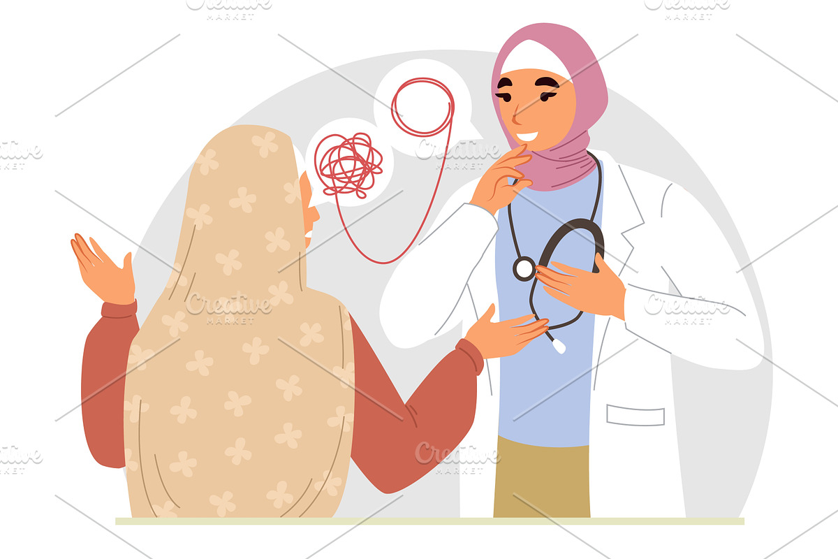 A healthcare professional engages, an Object Illustration by SiberianArt