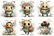 Whimsical Spring Bee Clipart PNG, an Illustration by Craft Nest (Thumbnail 4 of 11)