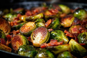 Fried brussels sprout background, a Food & Drink Photo by AlyaAnd