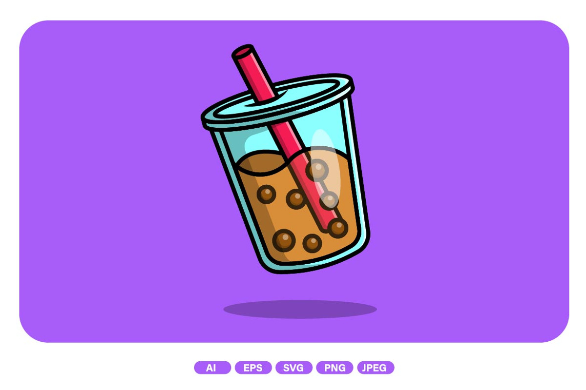 Boba Milk Tea Cartoon, an Object Graphic by Artstorystudio