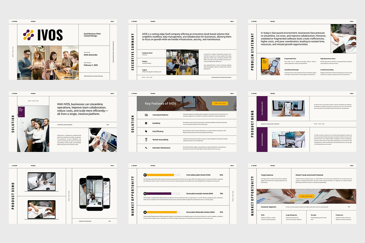 Ivos : SaaS Startup Google Slides, a Presentation Template by Punkl Camp (Photo 2 of 11)