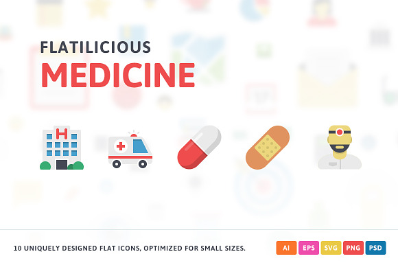 Medicine Flat Icons preview 3