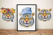 Watercolor orange tiger, an Animal Illustration by Watercolor fantasy (Thumbnail 4 of 5)