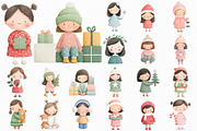 Cute Christmas and Little Girl Clipa, an Illustration by Libby Wishes (Thumbnail 6 of 7)