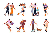 Happy people on roller skates set, a Person Illustration by PaperTrident (Thumbnail 1 of 15)