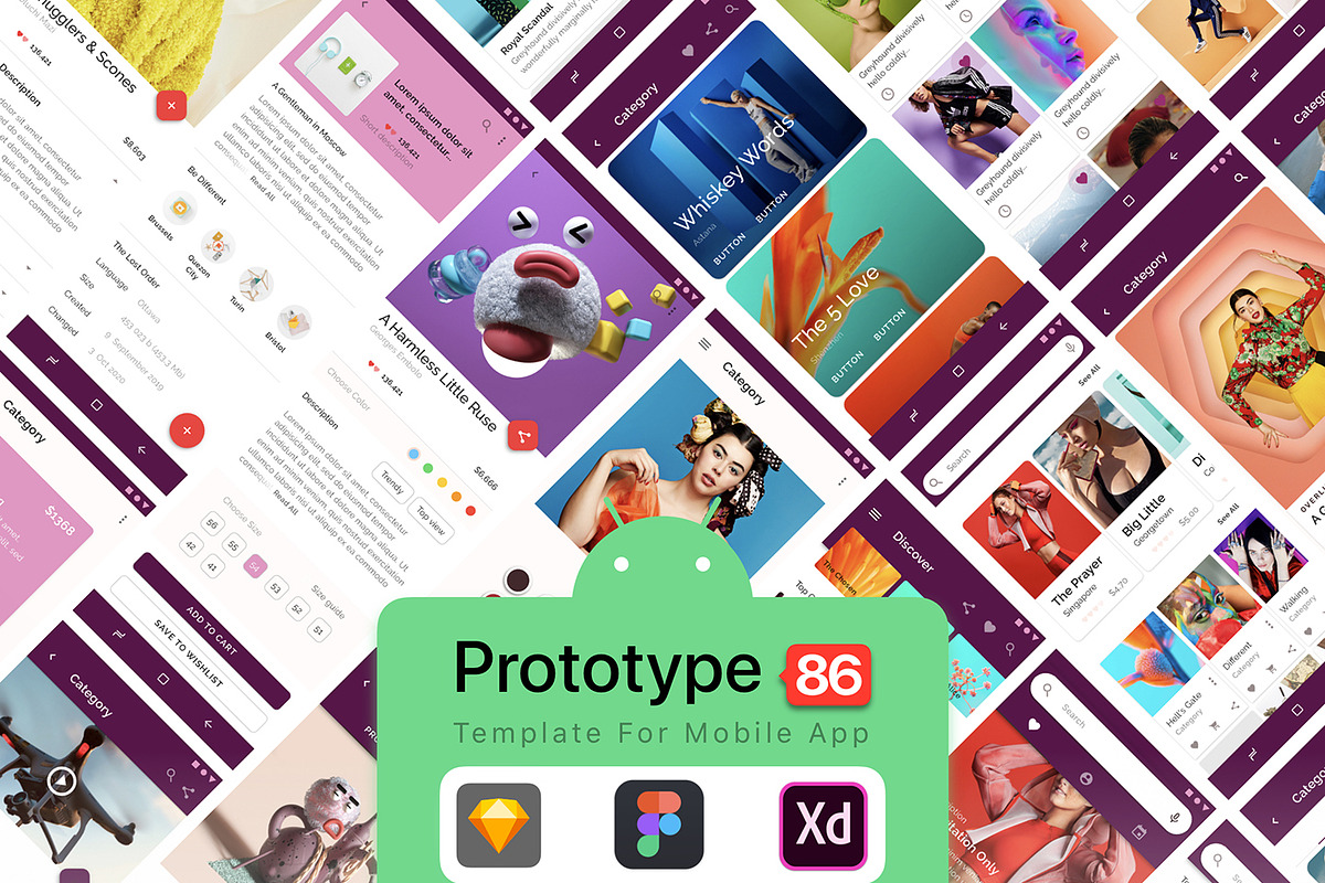 Prototype 86 - Template For Android, an UI Kit Template by App for Mobile & Website (Photo 2 of 28)
