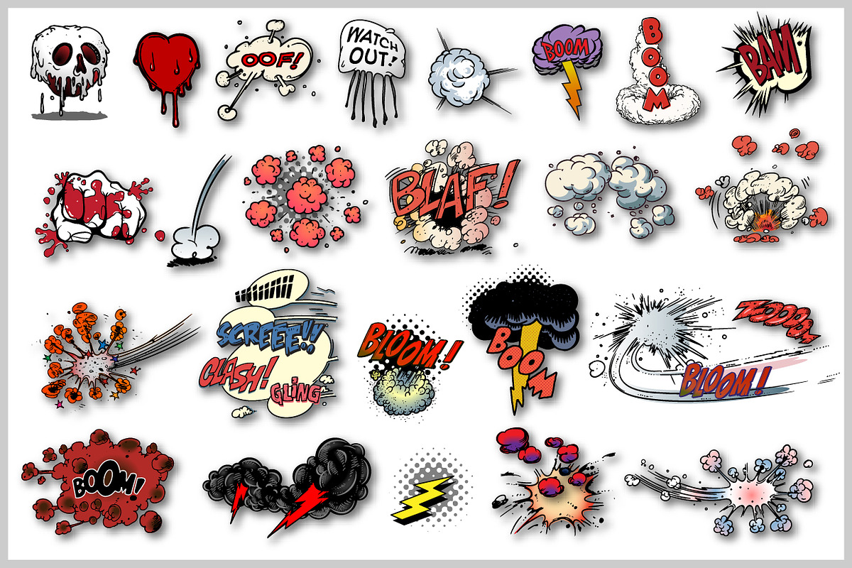 Comic Book Explosions Bundle, an Illustration by Vector Clash (Photo 6 of 10)