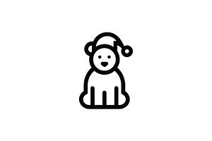 Bear Christmas Simple Line Art Logo, a Branding & Logo Template by Vectorium Studio