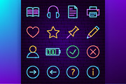 Web Design UI UX Neon Vector Icons, an Outline Icon by Anna_leni (Thumbnail 3 of 6)