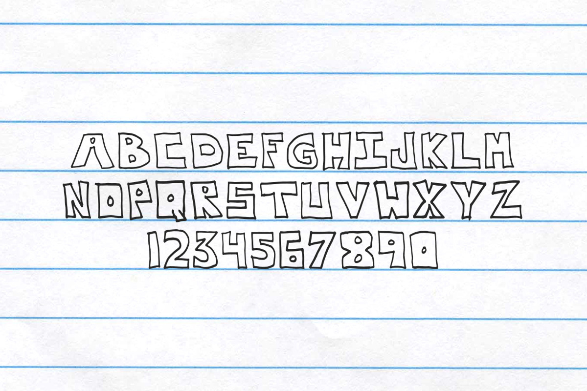Junior High Blocky Notebook Font preview 3